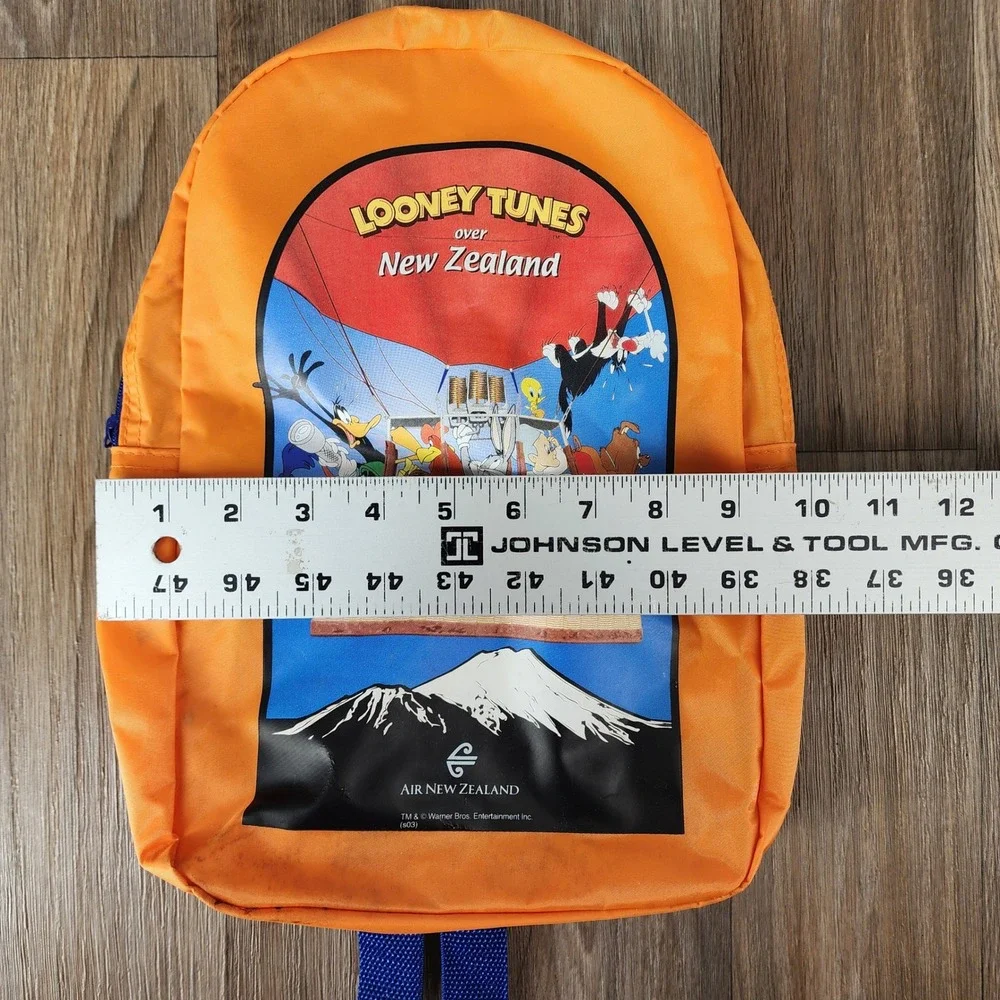 Vintage Kids‎ Looney Tunes Over New Zealand Orange Backpack Air New Zealand